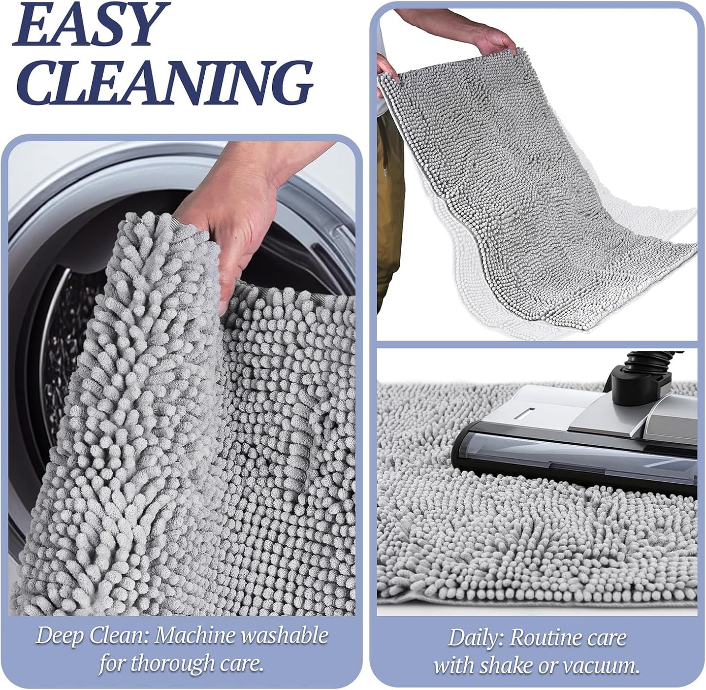 Absorpmax Dog Door Mat - Waterproof & Washable Muddy Paw Rug for Indoor Entryway, 31" x 20", Navy Blue