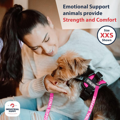 Emotional Support Dog Vest Harness with Reflective Straps, Interchangeable Patches, and Matching ESA Leash Set - ESA Dog Vest in 7 Adjustable Sizes - Heavy Duty Vests for Working or in Training Dogs