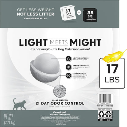 Purina Lightweight 4-In-1 Multi-Cat Litter - Superior Odor Control, Clumping, 99.9% Dust Free - 17 lb. Box