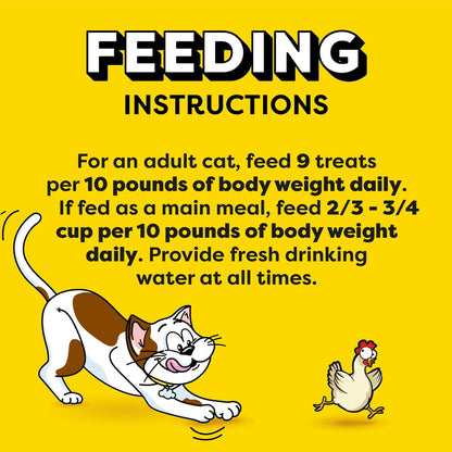 Jumbo Stuff Crunchy and Soft Cat Treats, Tasty Chicken Flavor, 2.5 Oz. Pouch (Pack of 12)